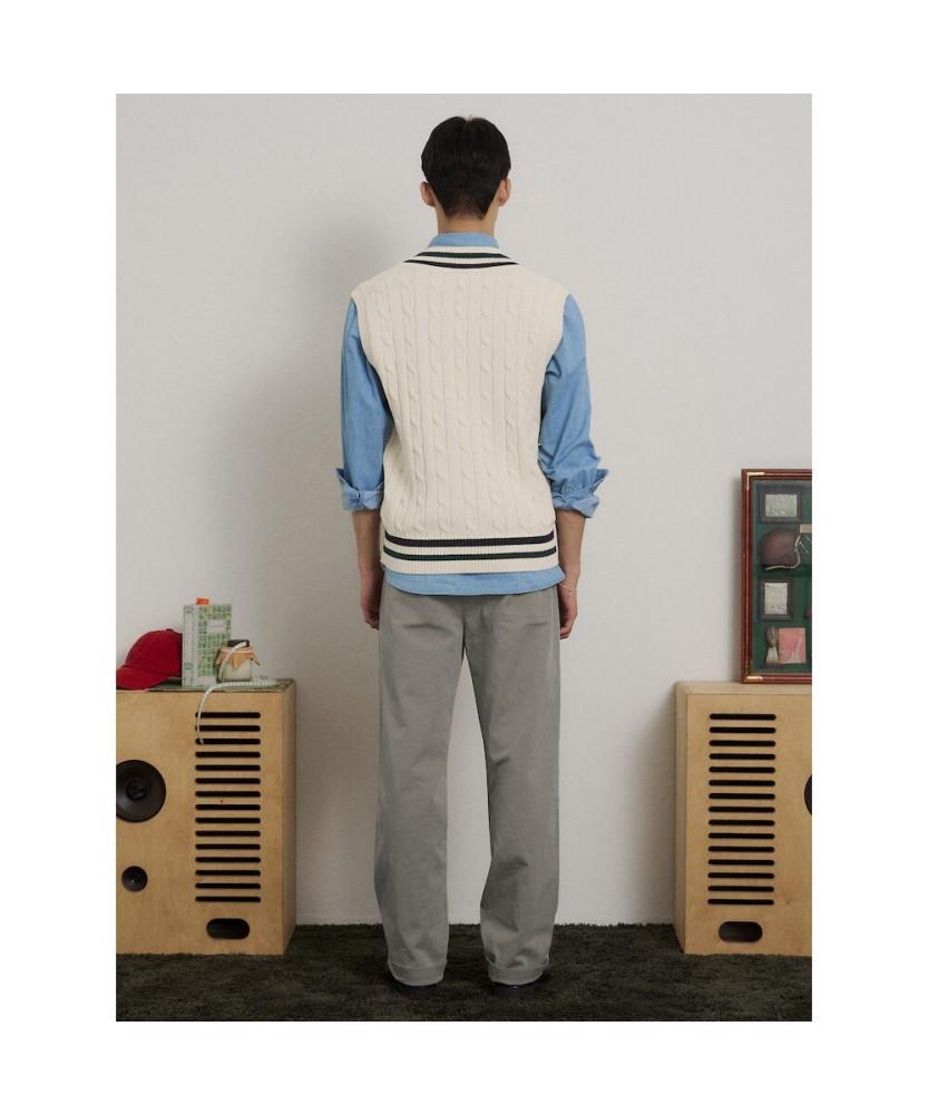 Binpolmen Fatigue Semi-Wide Fit Chino Pants Khaki