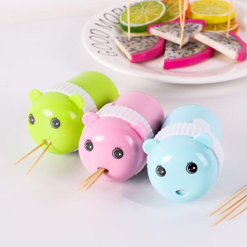 Pabei Little Bear Bamboo Disposable Toothpicks - 12-Pack