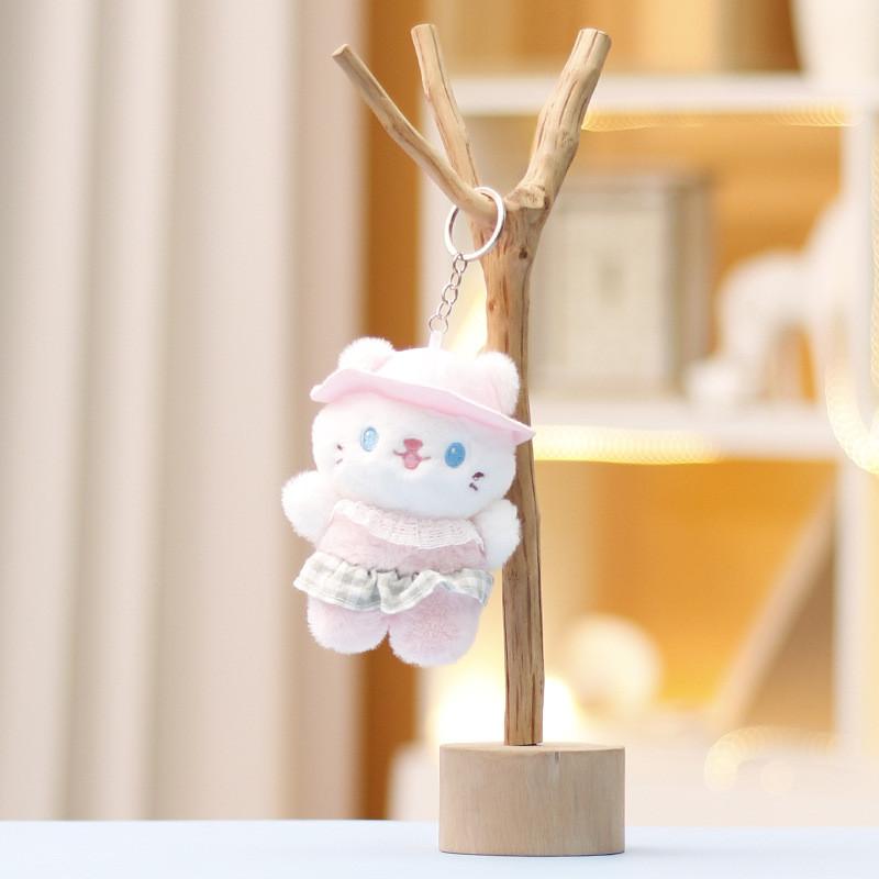 Keychain Cute Pussy Cartoon Girl Backpack Decorative Pendant Plush Doll Gift