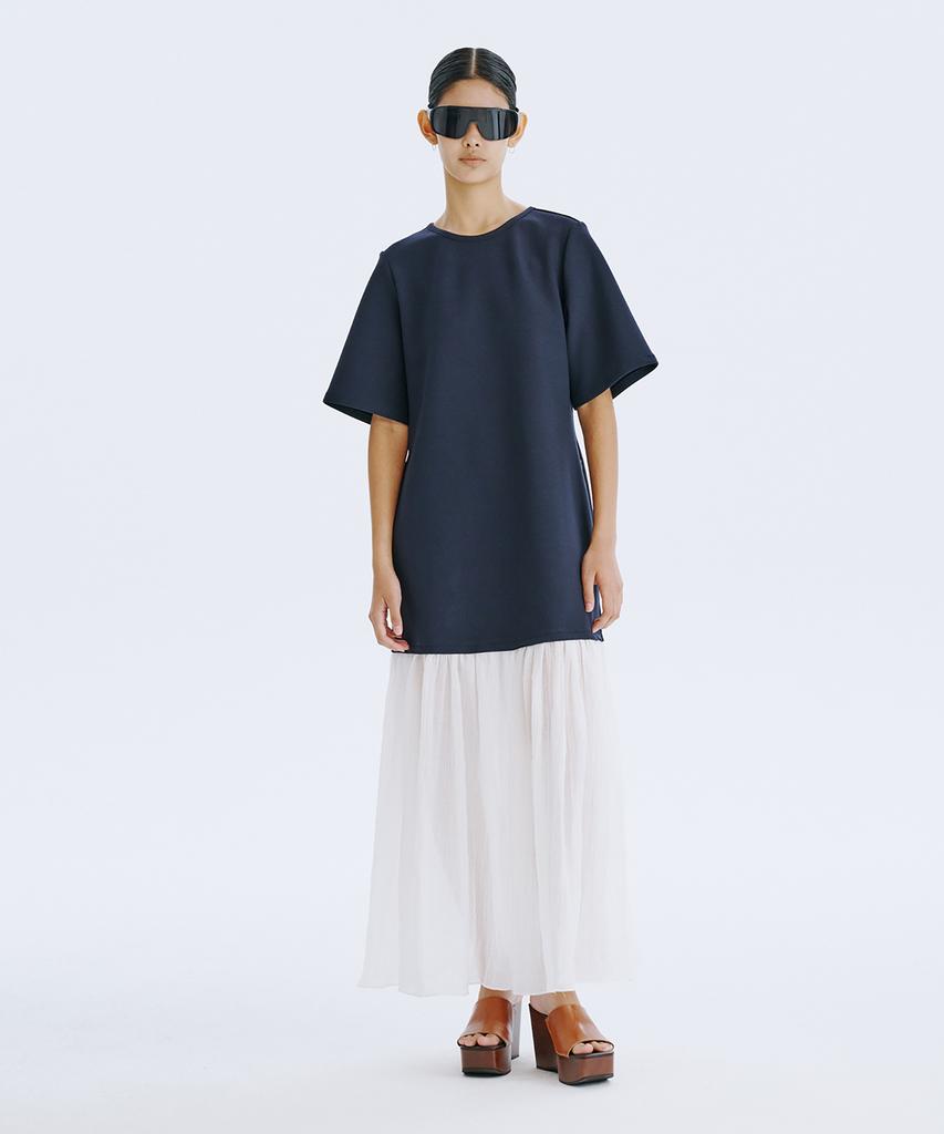 Bundercammer Bare Back Shirring Dress_Navy
