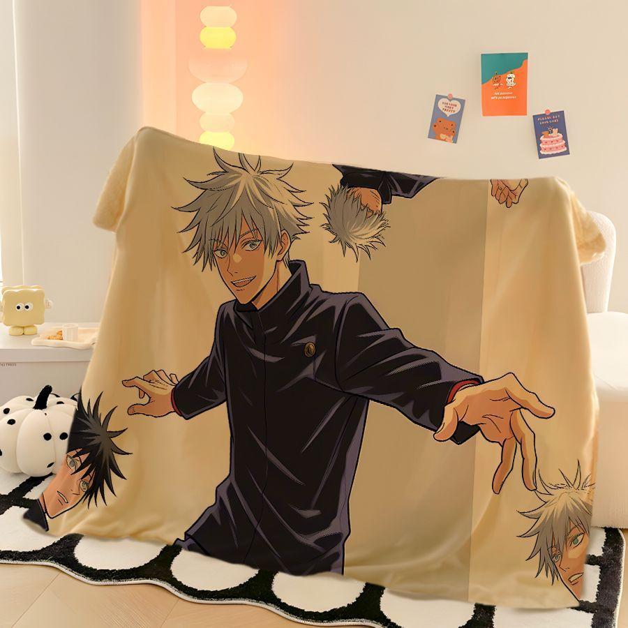 Cool Jujutsu Kaisen Gojo Satoru creative anime cartoon printed pattern fashion personality soft skin-friendly flannel blanket