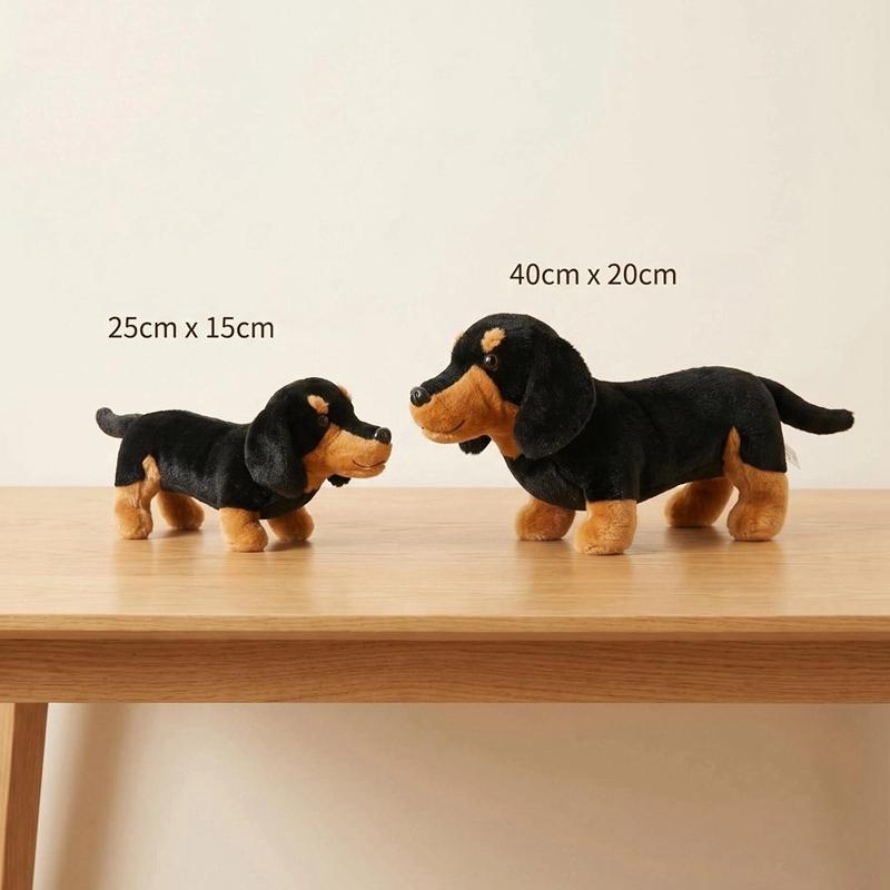 Lebensechte Simulation Dackel Plüschtier Cartoon Welpe Stofftier Haustier Kawaii Tier Ornament Kinderzimmer Dekoration Weihnachtsgeschenk