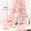 Artificial Sakura Flowers Vine Hanging Fake Floral Garland Home Garden Wedding Arch Party Cherry Blossom Wall Decor Arrangement