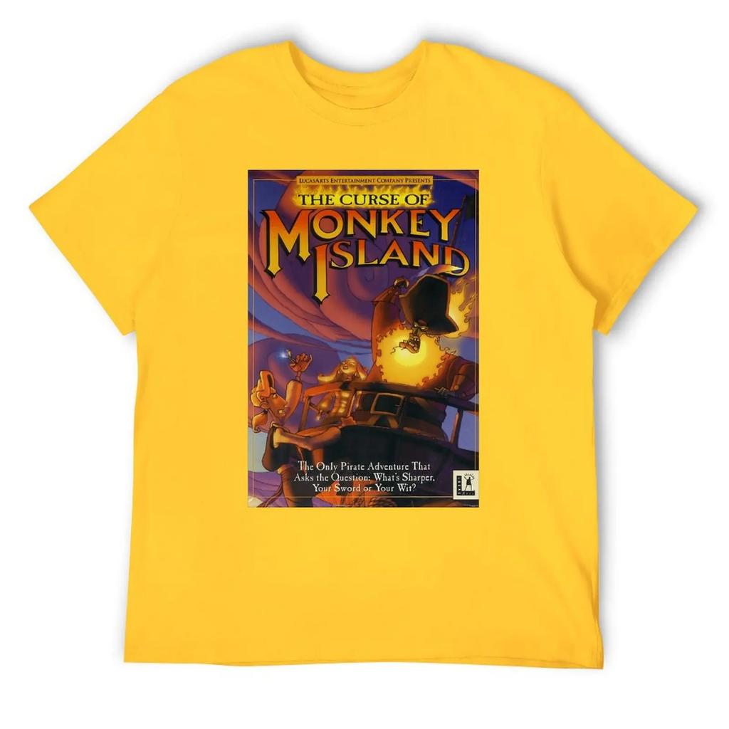 THE CURSE OF MONKEY ISLAND T-shirt Crewneck Sport  Funny Geek Tees Creative Leisure USA Size