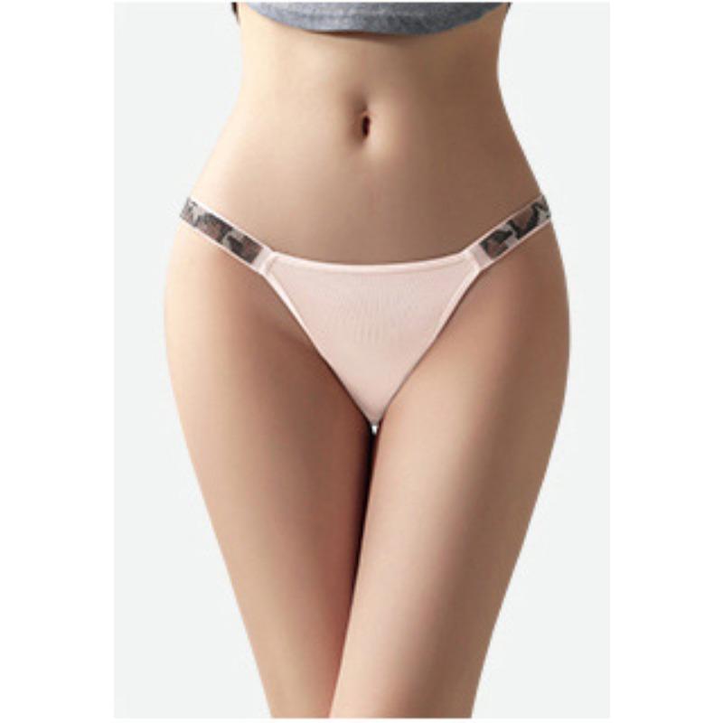 Ladies Summer Sexy Thread Cotton Belt High Stretch Breathable Briefs M светло-розовый