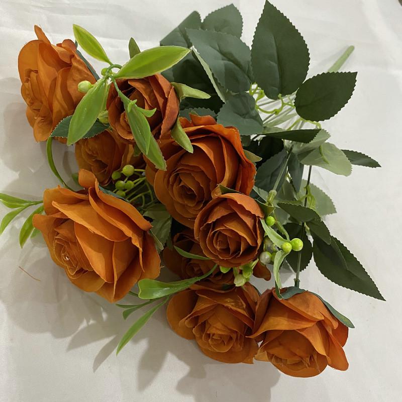 Romantic Rose Bouquet Fake Flowers For Wedding Decor With Real Touch Feelings