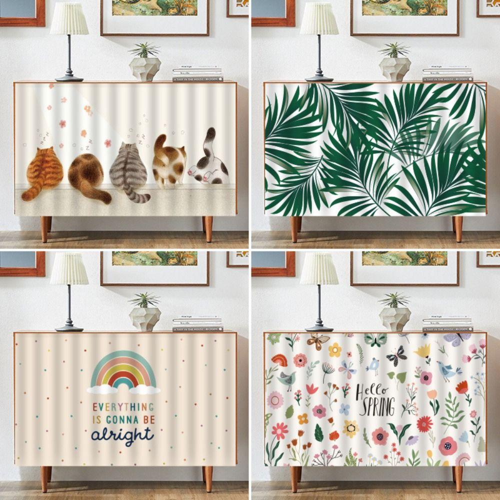 Dustproof Kitchen Curtains Cartoon Wardrobe Home Dust Cover Cabinet Curtain  Home Decoration
