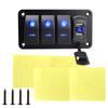 Digital Voltmeter 4 Gang Toggle Rocker Switch Waterproof 12V/24V Dual USB Port for Car Marine LED Switch Panel +Sticker