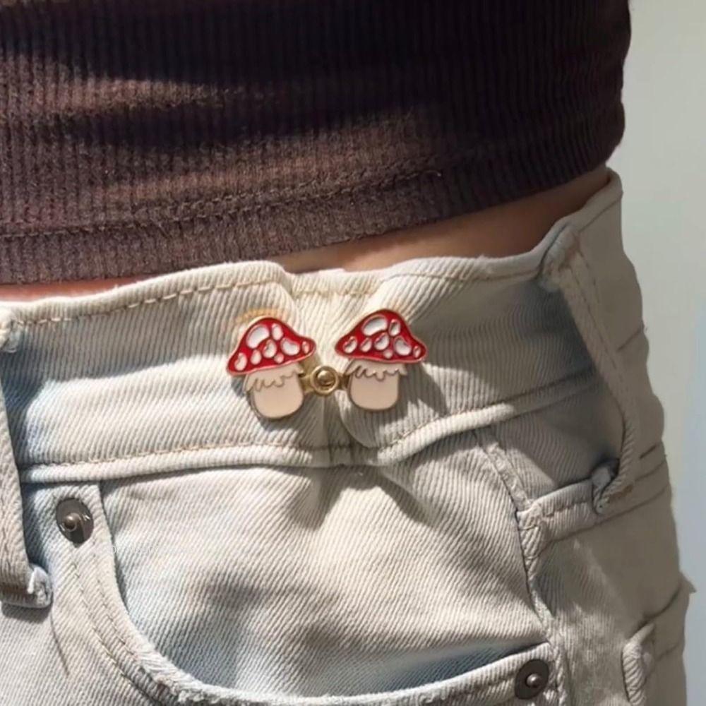 Cute Replacement Jeans Buttons Repair Kit Reusable Waist Adjustable Button Strawberry/Frog/Mushroom Pants Pins Jeans