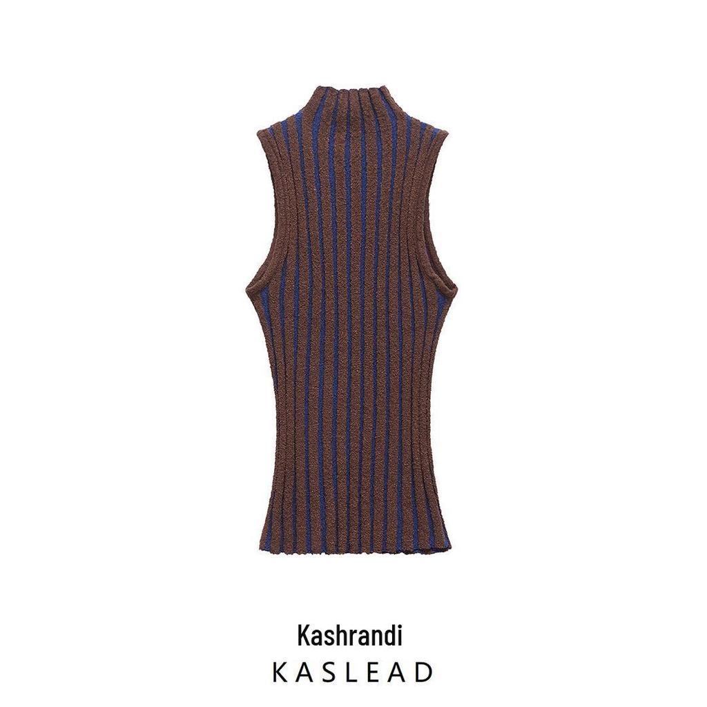 Spring 2025 Women's European & American Style Sleeveless Knitted Top