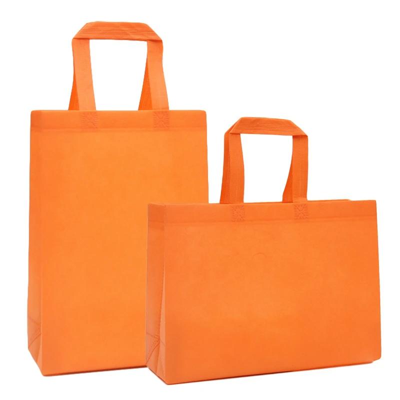 10PCS Colorful NonWoven Reusable Tote Bags  Large Eco Friendly Storage for Shopping Custom Logo (Extra Fee) Cloth Fabric Pouches