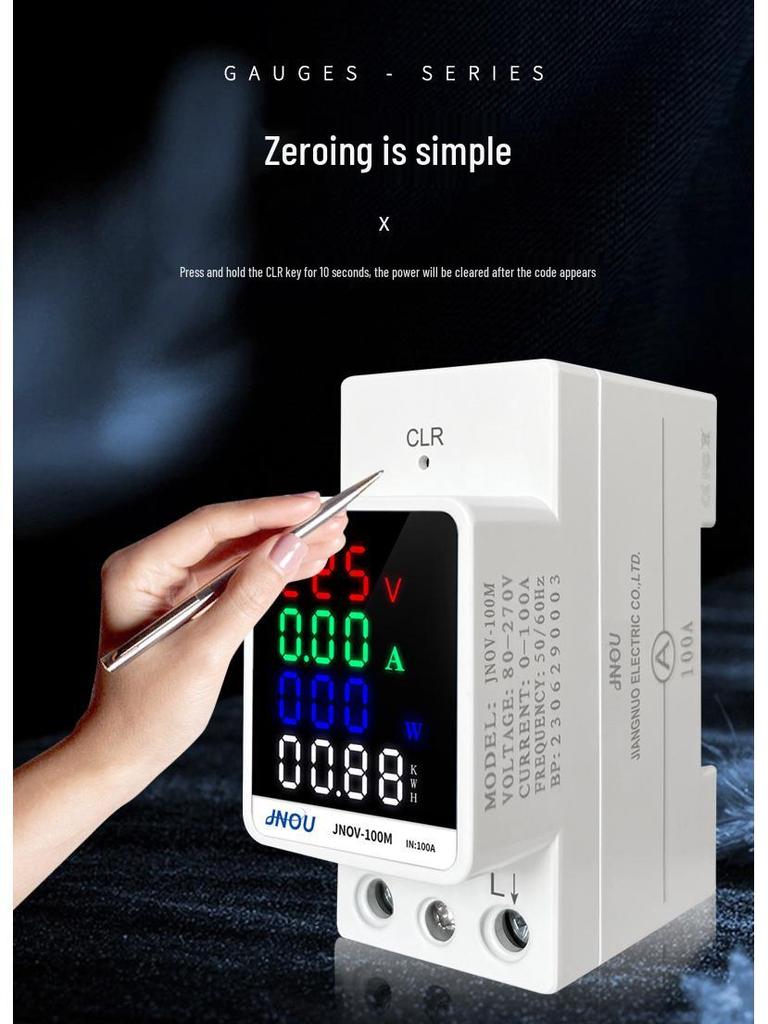 Digital Display Household Electric Meter: Multi-Function, Rail-Mount, AC 220V