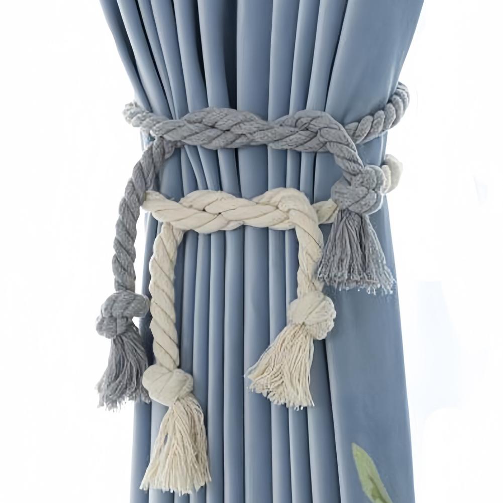 2PCS Curtain Tiebacks Wide Application Curtain Ties Anti-scratch Tassel Decor Cotton Flax Exquisite Curtain Ropes