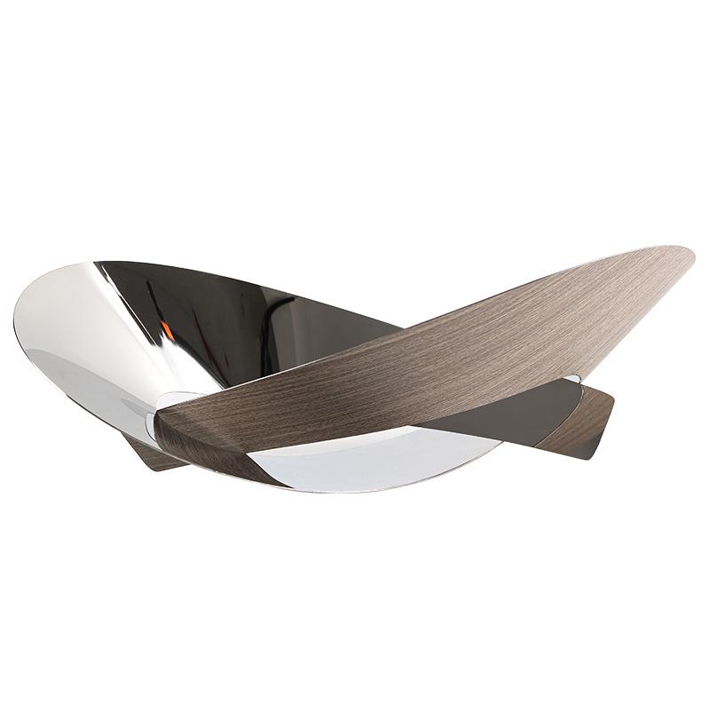 Elegant Irregular Metal & Wood Grain Fruit Bowl Ornament for Home Decor