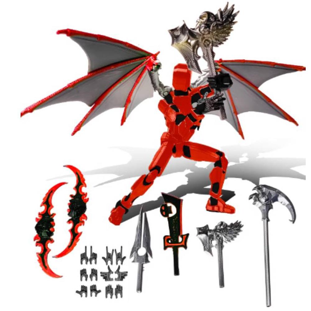 

13 3D Printed Action Figure with Multiple Accessories Action Figures Toys Action Figure Dummy Desk Decoration Gifts for Him червоний