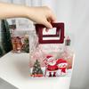 3pcs Transparent Christmas Gifts Packaging Bag Thicked Square Pouch Xmas Eve Tote Handbag New Year