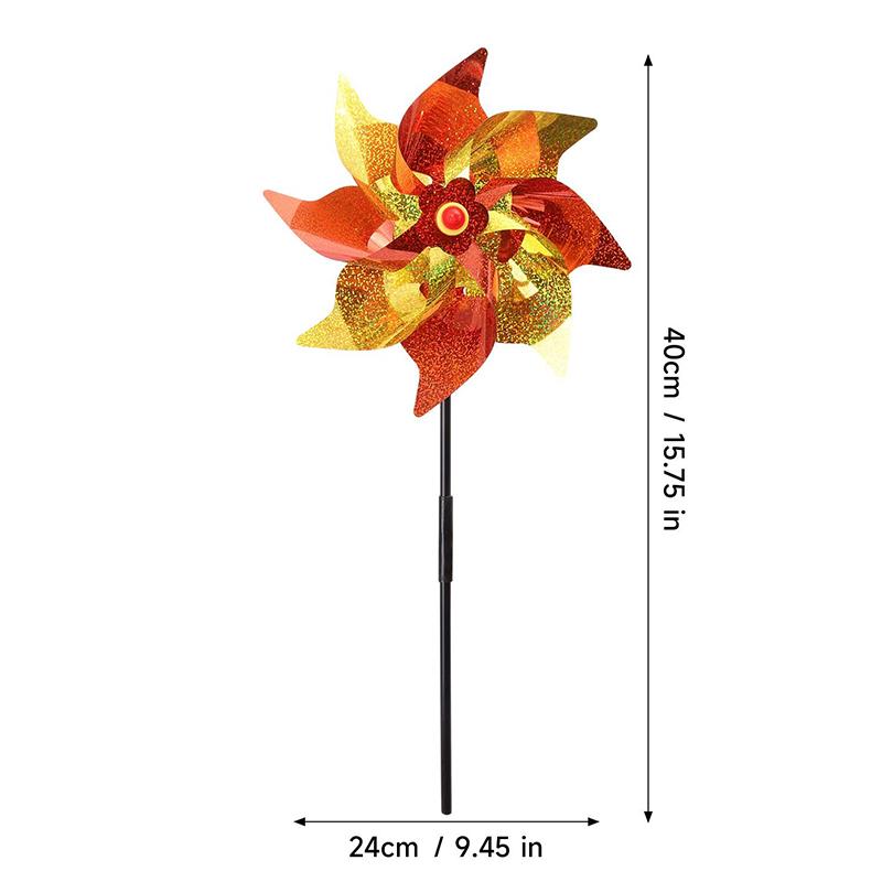 Colorful Bird Repellents Windmill Outdoor Wind Spinners for Yard Garden Lawn Laser Sparkly Reflective Pin Wheels Bird Repeller