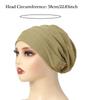 Trendy Crinkle Women's Solid Color Hijab Turban Soft Elastic Indian Bonnet Head Wrap Head Scarf Chemotherapy Cap