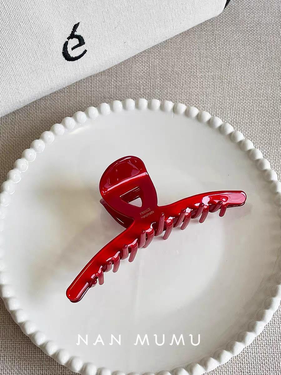 

Премиальная красная ацетатная заколка для волос Shark из Южной Кореи