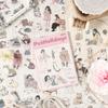 20 Sheets PET Die cut Stickers book Cartoon girl characters Decorative handmade Craft Material Diary Album Scrapbooking Supplies