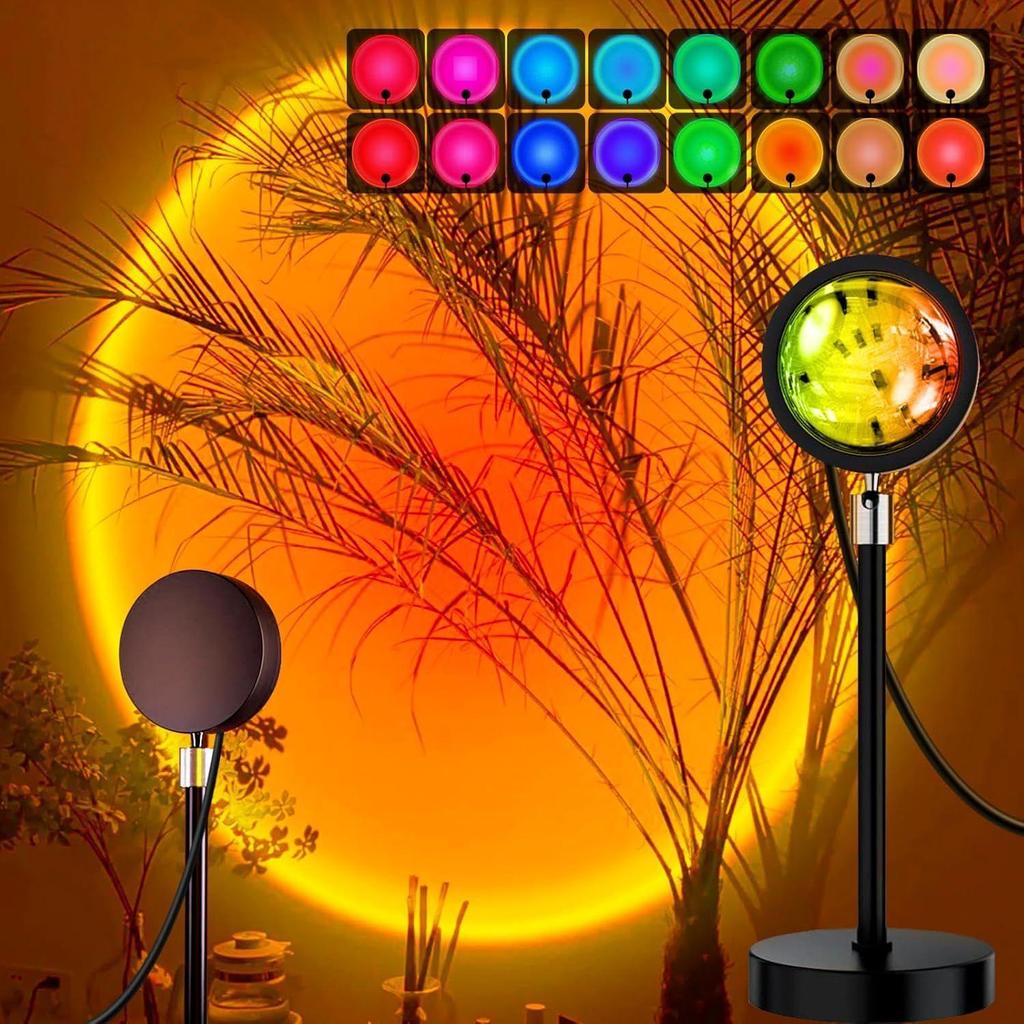 One94Store RGB Sunset Projection Lamp, 16 Color LED Night Light with Remote