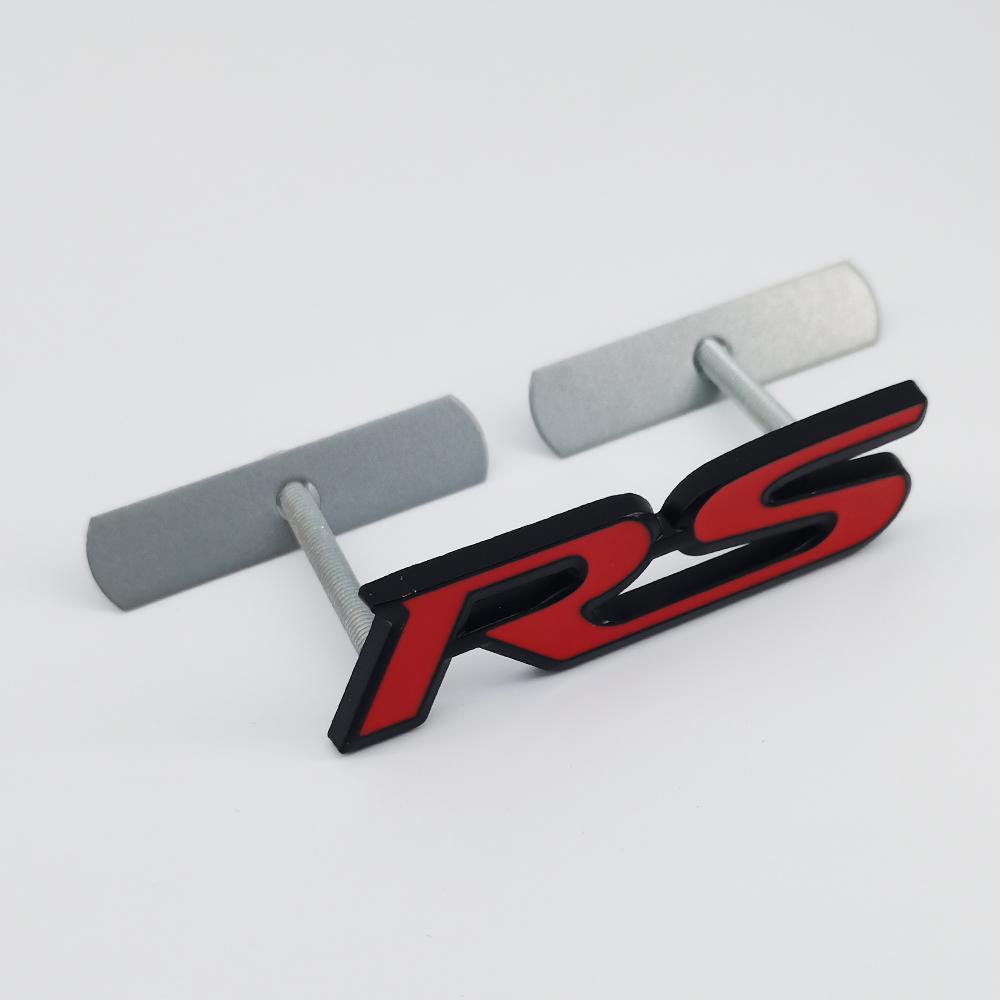 MPC4 3D Metal Logo RS Emblem Letters Car Front Grille Badge Rear Trunk Sticker For Honda Civic City Fit Shuttle Jazz Car Acceessories