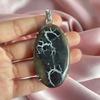 Mud crack Fossil Pendant With Silver Chain Necklace 925 Sterling Silver Pendant