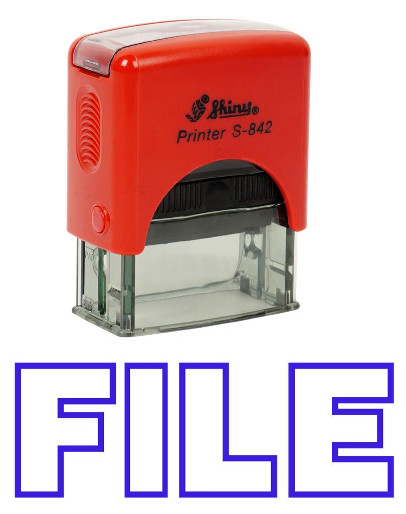 FILE Self Inking Rubber Stamp Office Stationary Custom Shiny Stamp