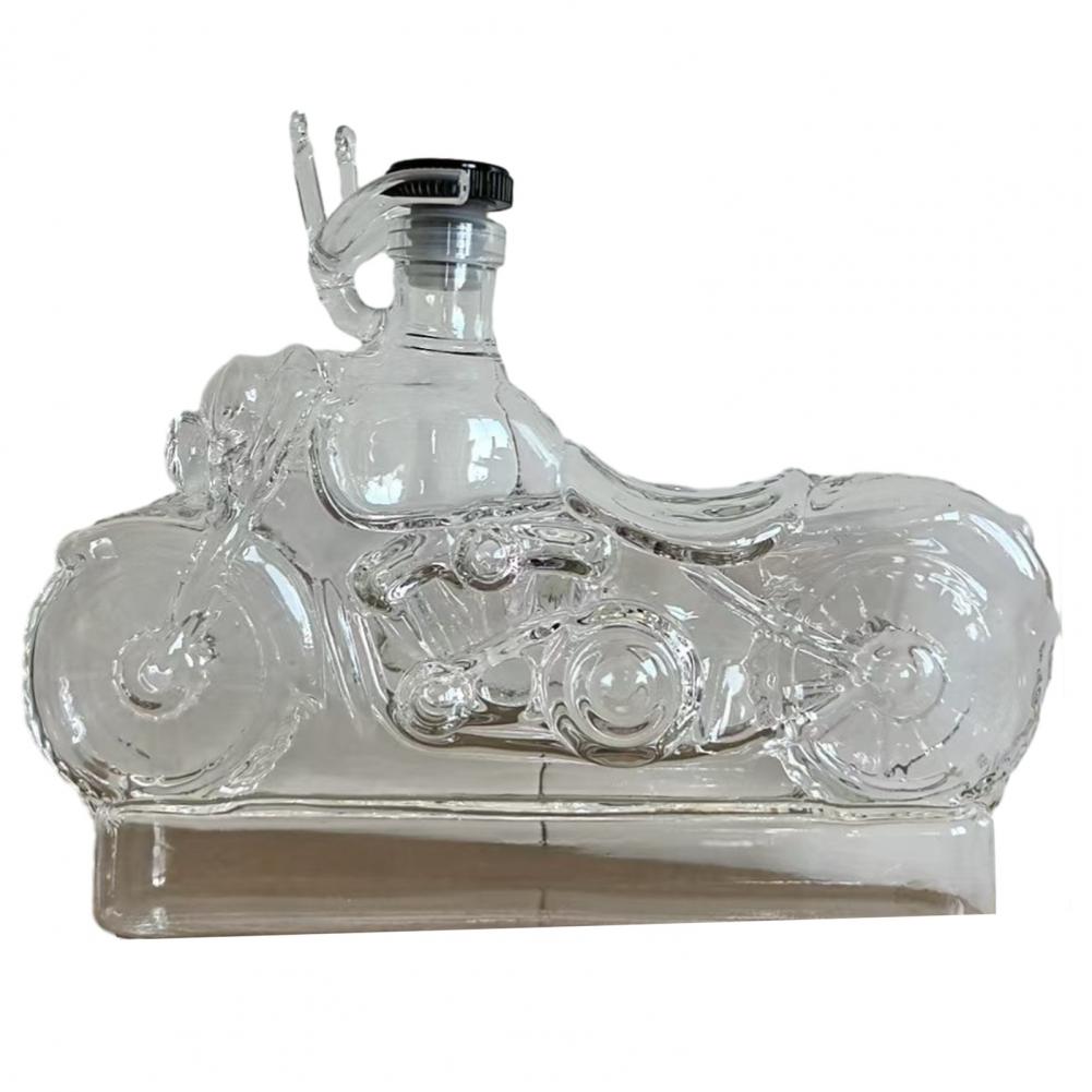 Motorcycle Wine Bottle Rider Wine Gift Vintage Motorcycle Wine Decanter with Stable Base Easy-open Stopper Glass for Parties