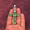 Awesome Green Amethyst Cross Shape Gemstone Pendant: 925 Sterling Silver Handmade Pendant Necklace Jewelry