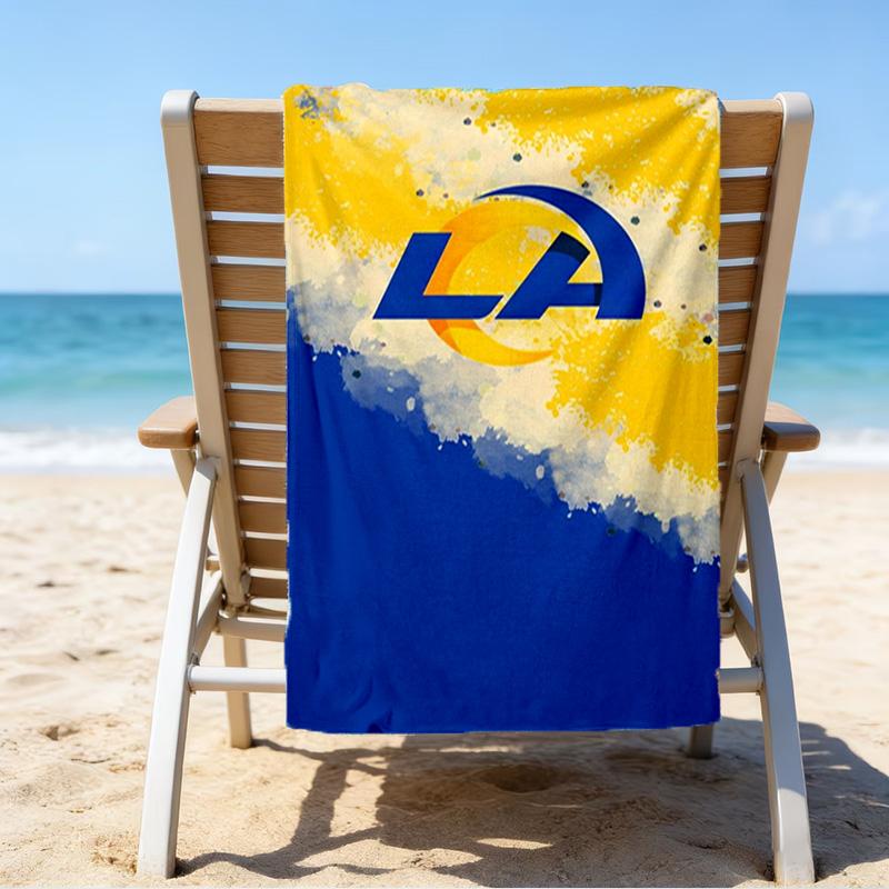 Asciugamano da Spiaggia Stampato con Spirito di Squadra dei Rams Football, Microfibra Super Morbida, Regalo Perfetto Compleanno, per Piscina, Spiaggia, Viaggio, per famiglia e amici