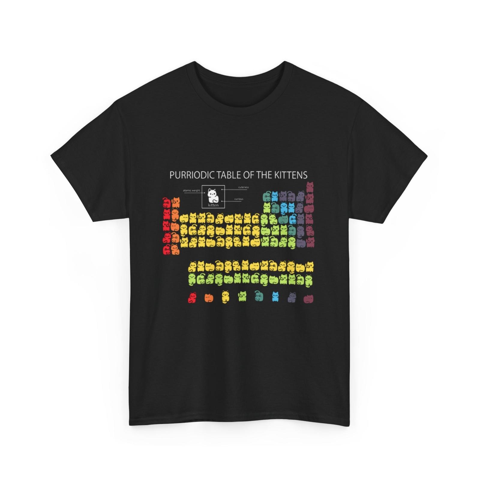 Футболка «Периодическая таблица кошек» | «Мурриодическая таблица котят», Кот-химик L