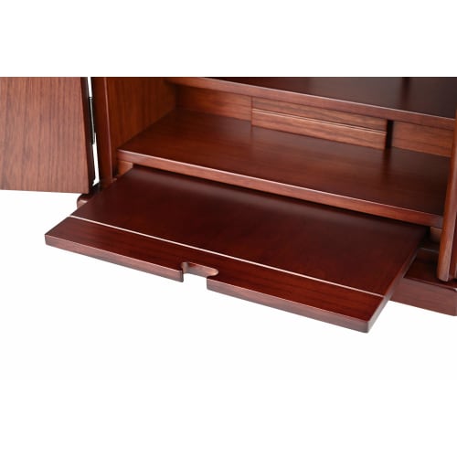 Oda Kobo Mini Buddhist Altar, Furniture Style, High-Quality Solid Paulownia Wood, Lightweight, with LED Lighting (Walnut Color, Size 14)