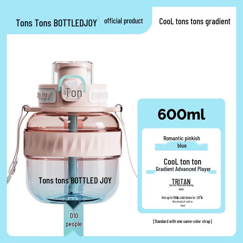BOTTLED JOY 0.6L Tritan Flip-Top Water Bottle