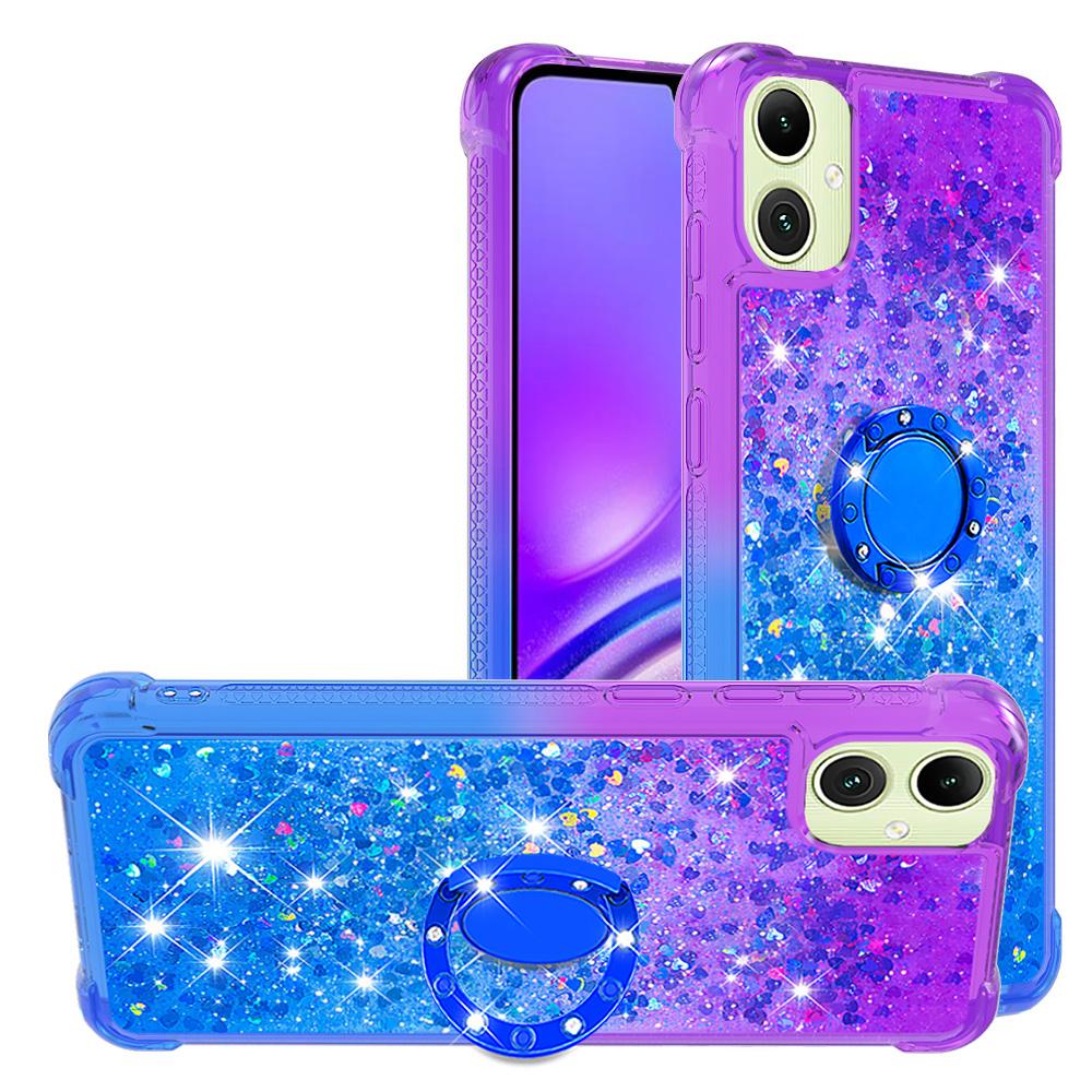 

Для Samsung Galaxy A07 4G TPU чехол с подставкой Градиентный Зыбучий песок Противоударная крышка Purple Sky Blue