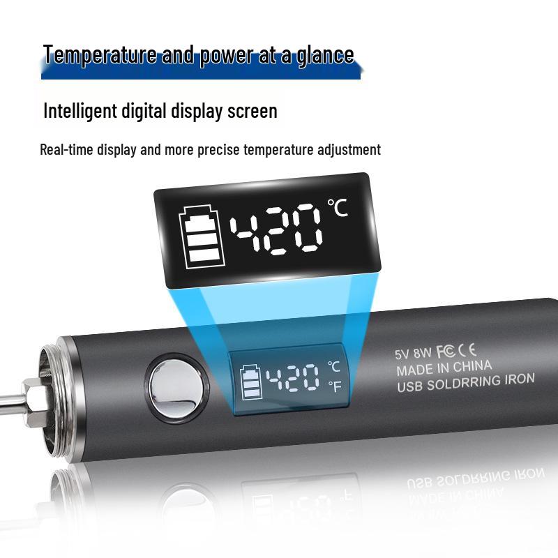 Wireless USB Smart Electric Soldering Iron Set with Digital Display for Home Repair and Welding.