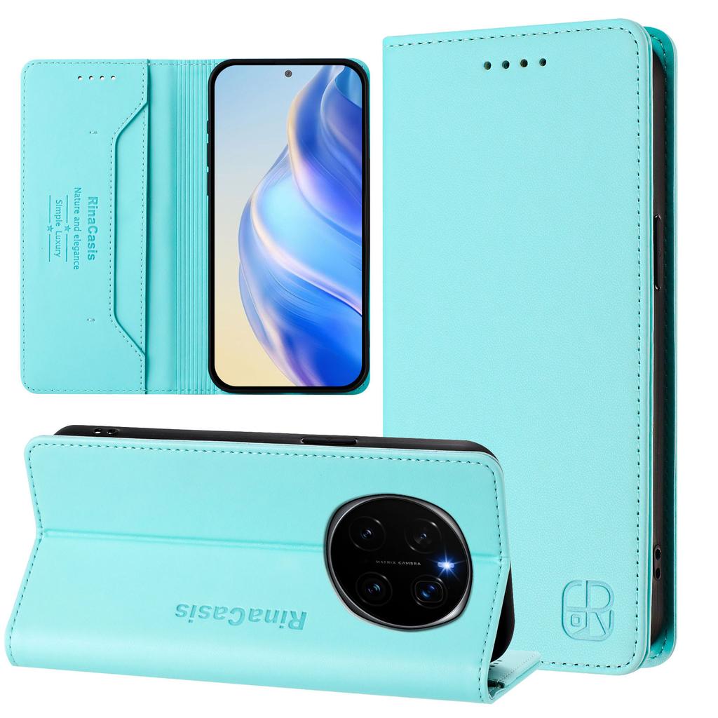 For Honor Magic7 Pro 5G Leather Case RINACASIS RC01 Phone Cover with RFID Blocking Wallet Stand