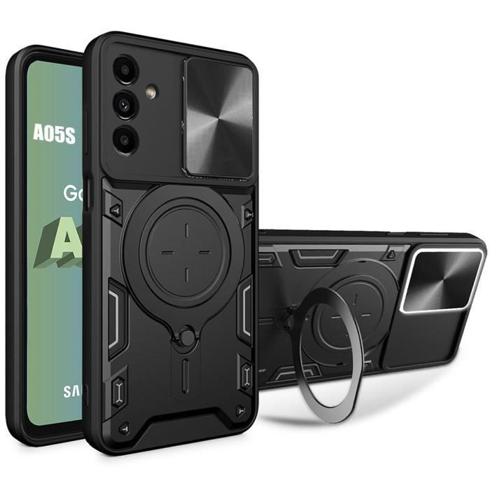 Coque de protection - booling - samsung galaxy a05s - noir - antichoc - support rotatif 360°