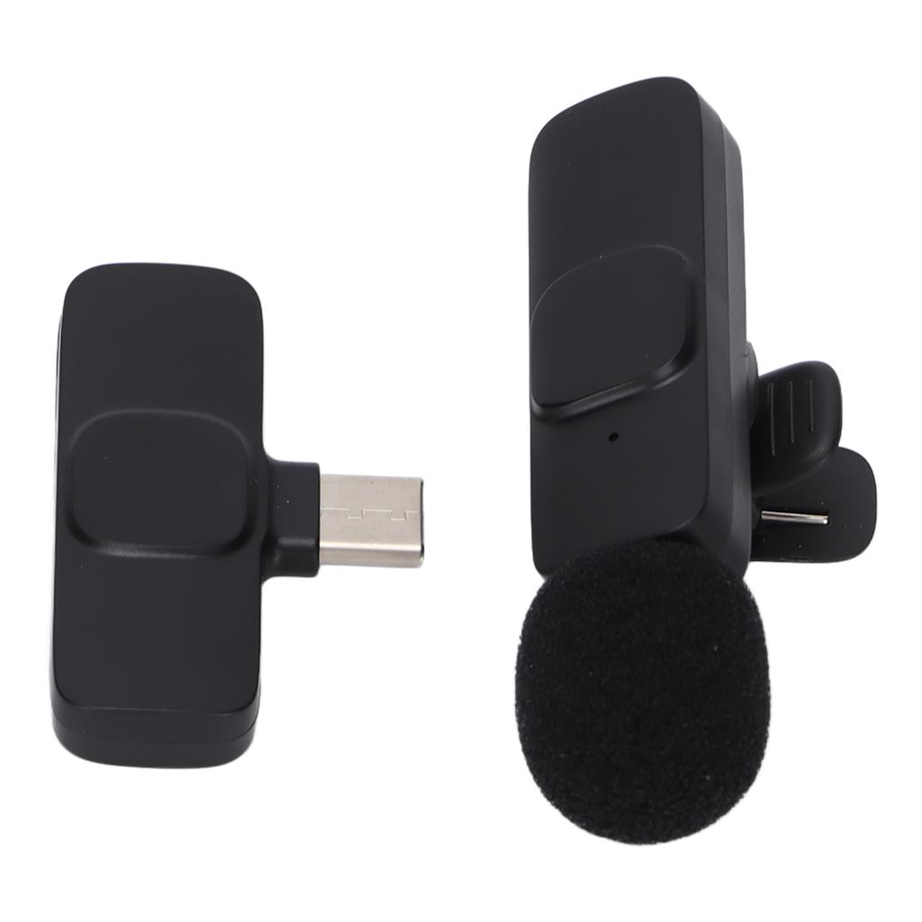Wireless Microphone Lavalier Lapel Microphone Clip On Video Mic for Live Outdoor Mobile Phone