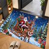 Christmas Theme Floor Carpet, Soft Area Rug, Xmas Indoor Home Holiday Decoration