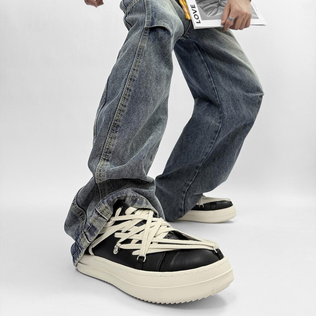 Men's summer new casual canvas shoes thick-soled breathable round head rubber sole sports shoes are hot-selling