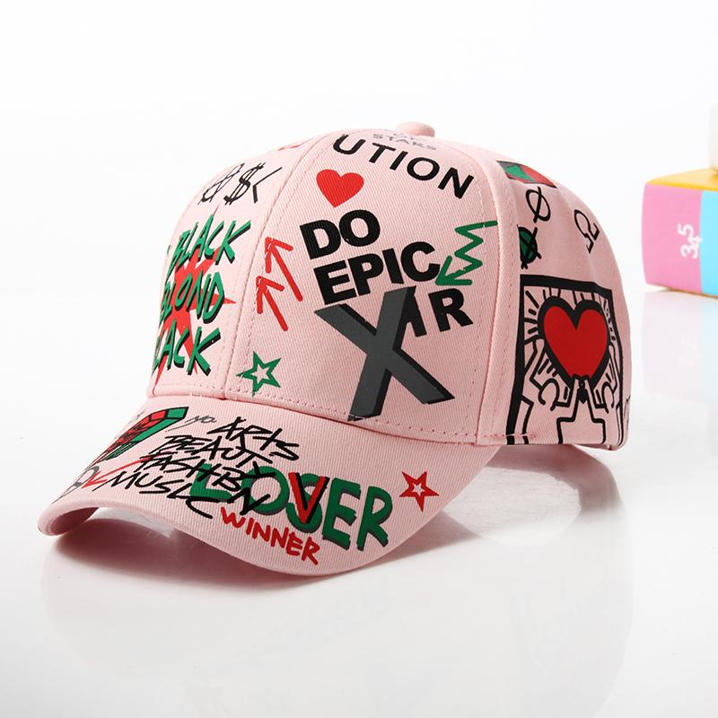 Fashion cotton Graffiti boy girl Baseball caps Children Printed snapback hat Kids Popular hip hop hat Cap hot sell
