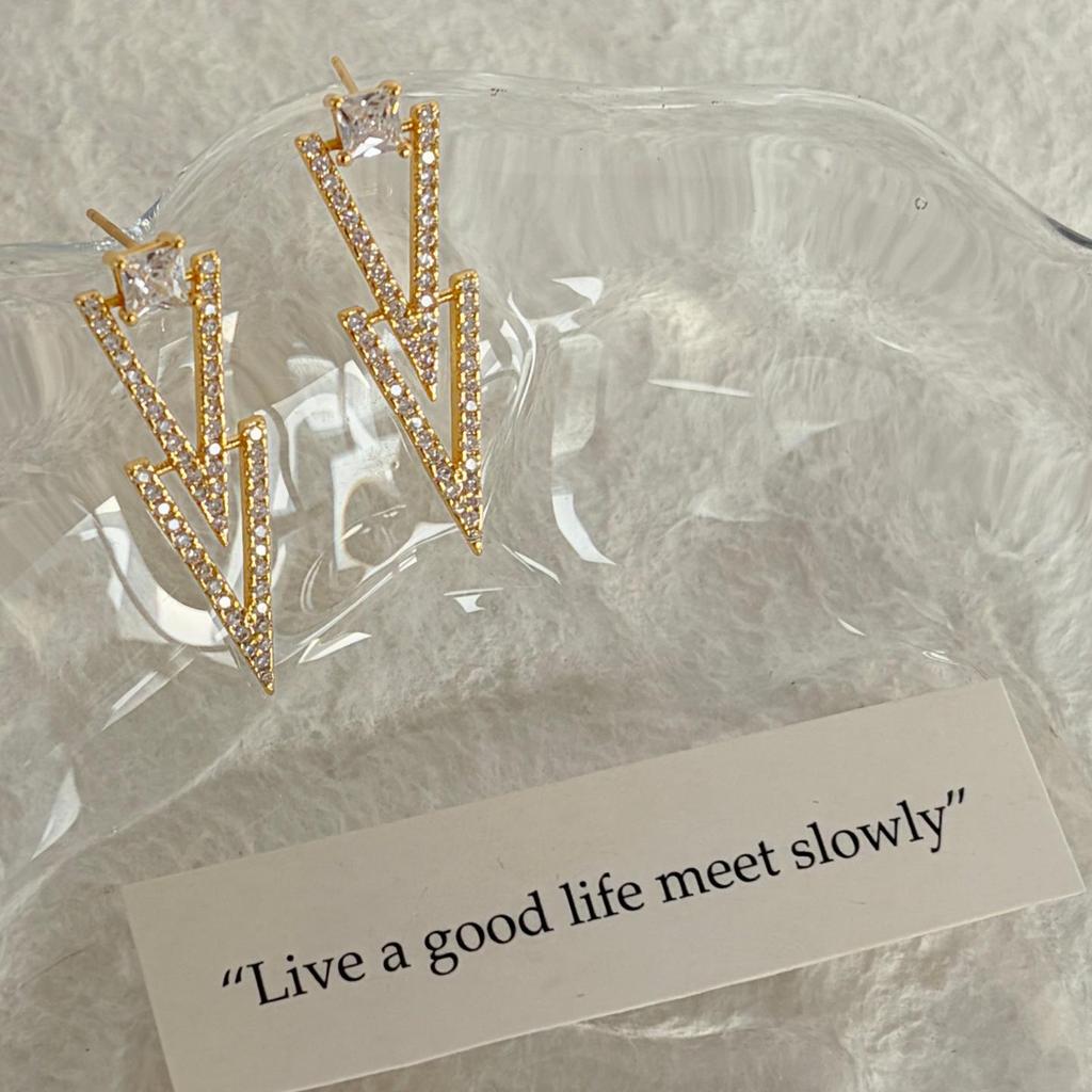 2025 High-End S925 Silver Stud Earrings with Zircon Inlay - Luxurious Versatile Design