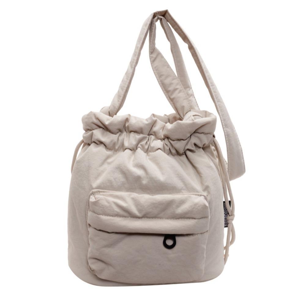 Simple Drawstring Bag Commute Nylon Handbag Portable Shoulder Bag  Outdoor