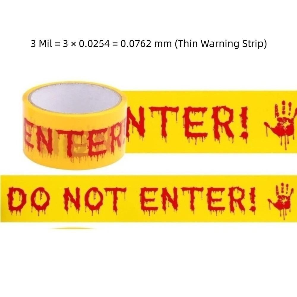 Blood Splatter Design Halloween Horror Caution Tape Bright Yellow Barrier Tape Security Barrier