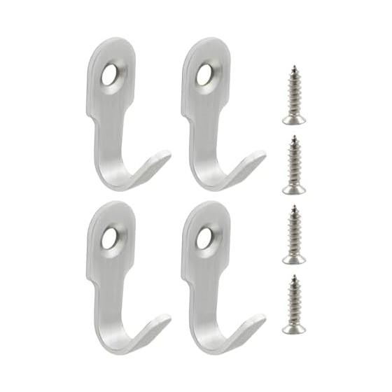 4 Durable Stainless Steel Wall Hooks Are Suitable for a Variety of Surfaces. Comes with Screws and Adhesive, Easy To Attach To Your Bathroom Towel
