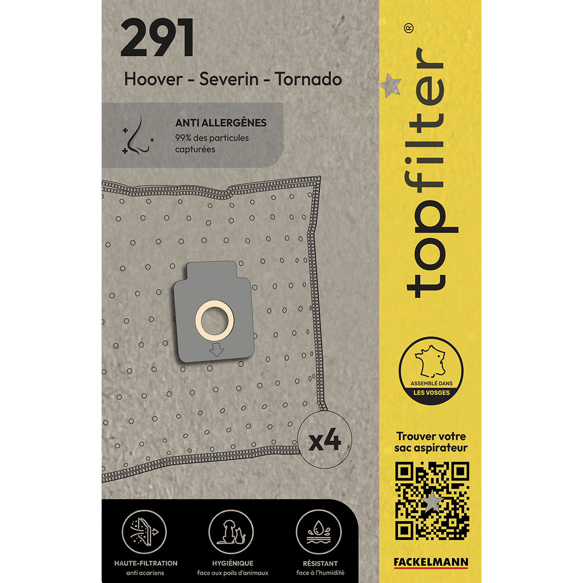 

Набор из 4 мешков для пылесоса Hoover TopFilter Premium ref. 64291
