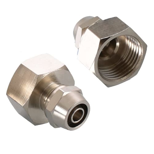 Brass Faucet Water Filter Adapter, Threaded Tube Adapter for Connecting Water Filter Pipe Hose Fittings (Female Thread G1/2", OD 3/8")