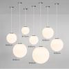 Modern Simple Single Head Milky White Glass Ball E27 LED Chandelier Living Room Dining Bedroom Kitchen Lighting