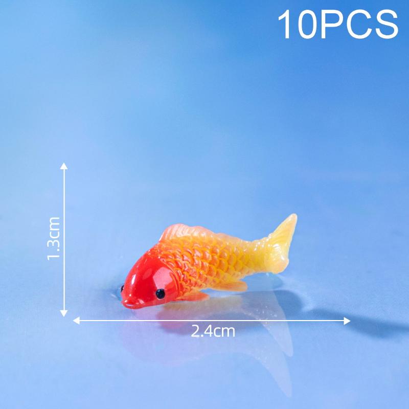 10Pcs DIY Decorative Goldfish Figurines Home Decor Dollhouse Miniature Model Fish Carp Simulation Animals Kids Toys